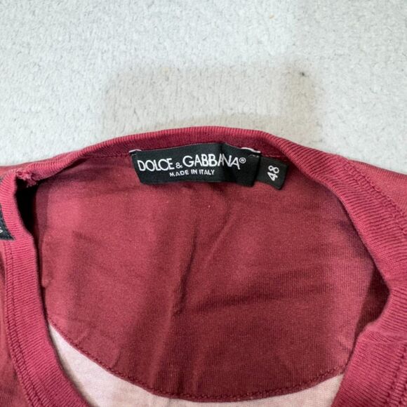 Dolce & Gabbana Shirt Womens Large 48 Red Steeve McQueen All Over Print Italy - Picture 3 of 11